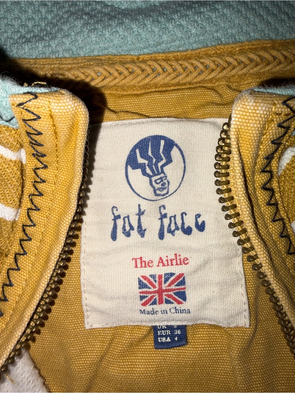 Fat Face Kids Mustard Yellow Jacket with Zip